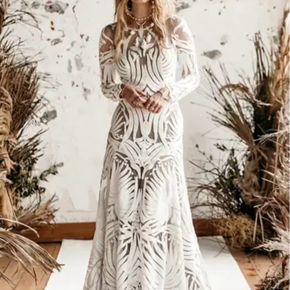 Rue De Seine Elegant off white  Lace Women wedding Dress
